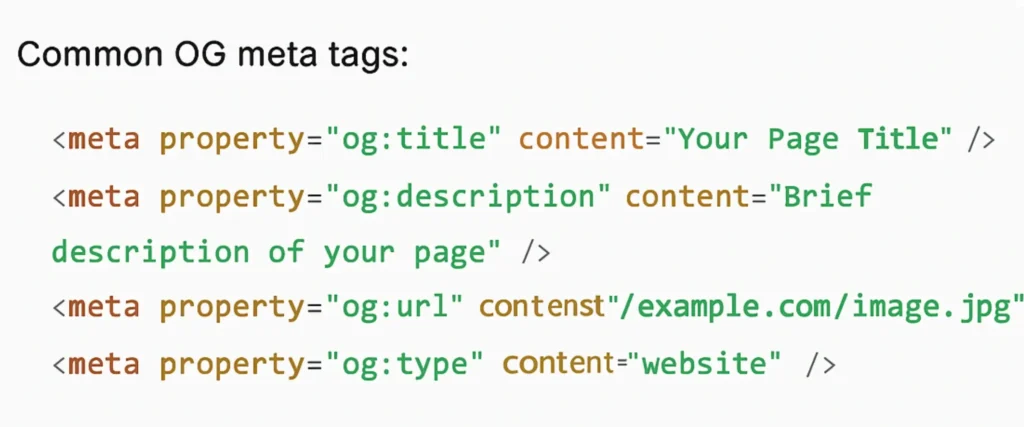 common OG tags